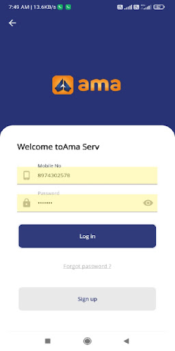 Android application Ama Shopping screenshort