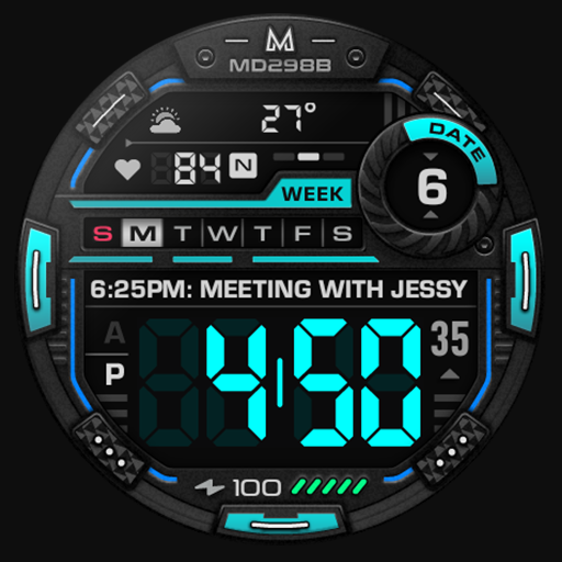 MD298B Digital watch face logo