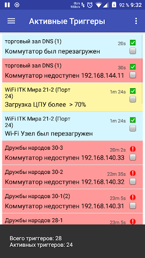 Android application ZabbixITK screenshort