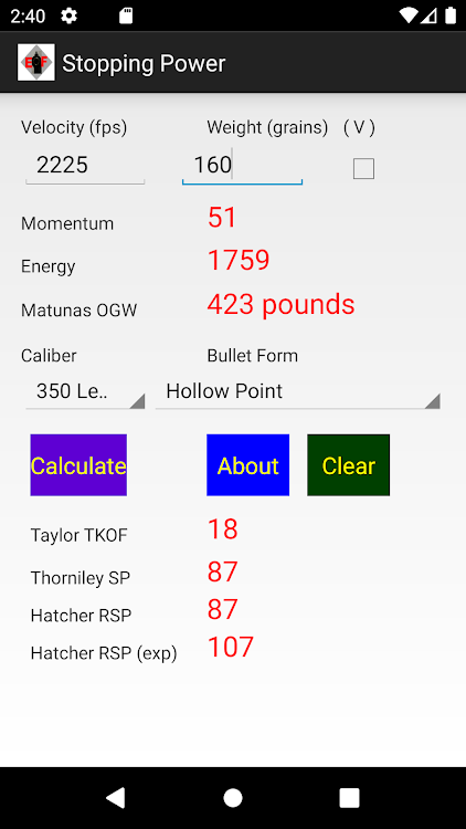 Effective Fire Stopping Power - 17.0 - (Android)