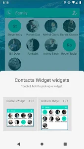 Contacts Widget - Quick Dial Widget - Speed Dial