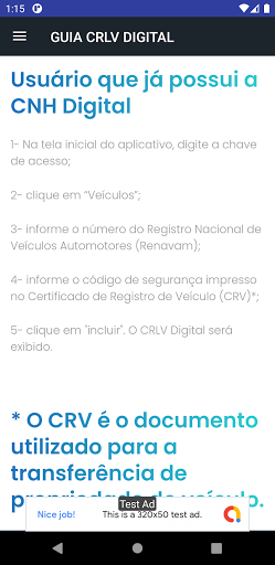 Android application Guia CRLV Digital screenshort