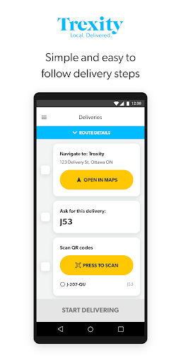 Android application Trexity Driver screenshort