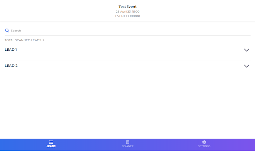Lead Retrieval - Ticketbutler Screen 3