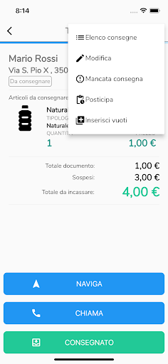 Android application H2Ome Trasportatori screenshort