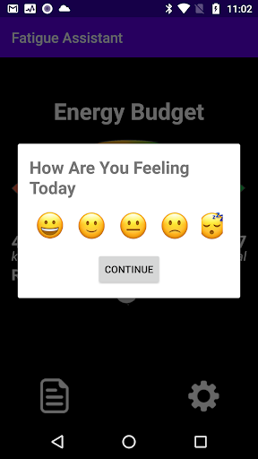 Fatigue Assistant Screen 2