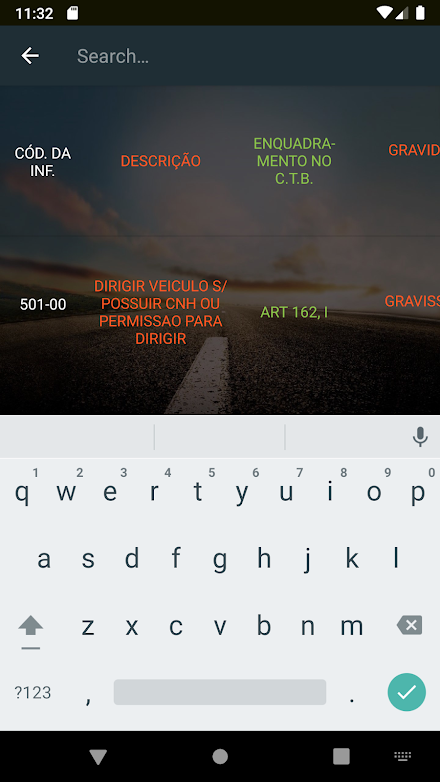CTB Online - Lista de Infraçõe Screen 2