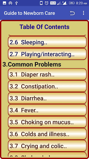 Guide to Newborn Care Screen 3