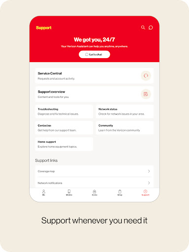 Screenshot of My Verizon