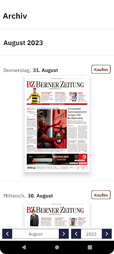 BZ Berner Zeitung E-Paper Screen 3