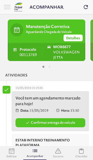 Android application Ticket Log Manutenção screenshort
