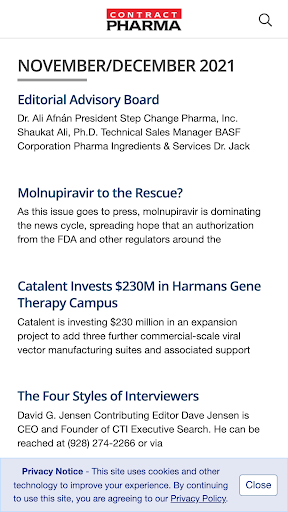 Android application Contract Pharma screenshort
