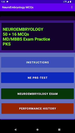 Android application NeuroEmbryology MCQs P screenshort