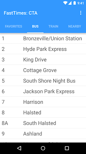Android application FastTimes: Chicago CTA + Divvy screenshort