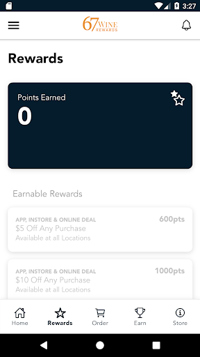 67 Wine Rewards Screen 2