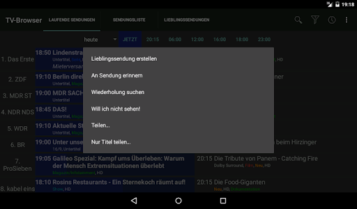 TV-Browser Teilen-Plugin Screen 3