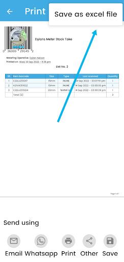 Water Meter Stocktake Screen 3