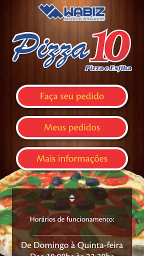 Android application Pizza Dez Perdoes screenshort