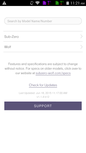 Android application Mobile Specifications App screenshort
