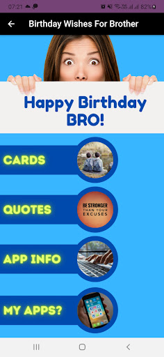 Android application Birthday Wishes For Brother screenshort