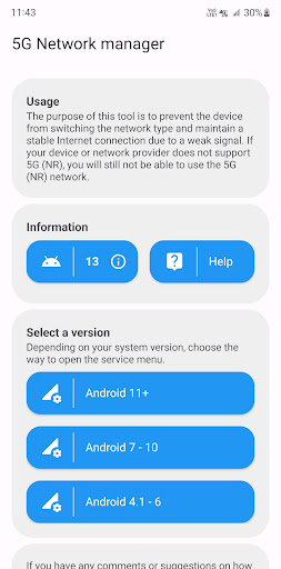 Android application 5G Switch - Force 5G Only screenshort