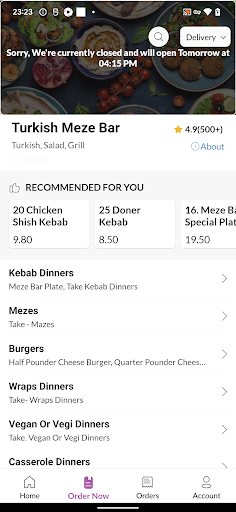 Turkish Meze Bar Screen 3