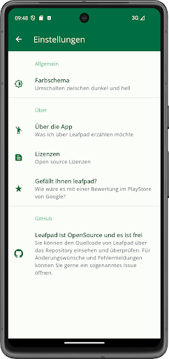 Android application leafpad screenshort