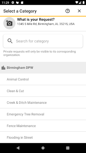 Screenshot of MY BHAM 311