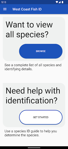 Android application West Coast Fish ID screenshort