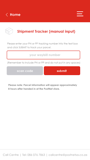 Android application PostNet Courier screenshort
