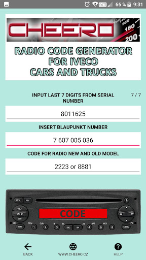 RADIO CODE for IVECO TRUCK screenshot 9
