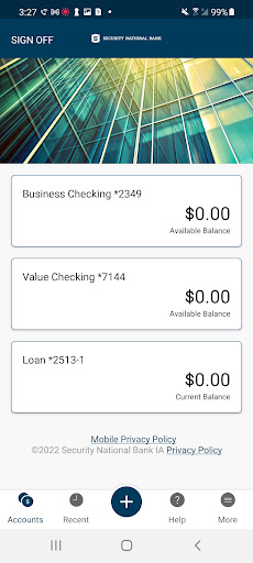 SNB Iowa Business Banking Screen 2