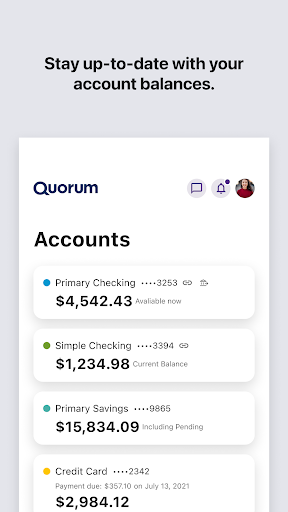Quorum Mobile Banking Screen 3