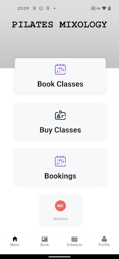 Pilates Mixology App Screen 2