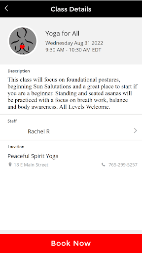 Peaceful Spirit Yoga Screen 3