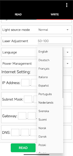 NFC Projector Config Tool Screen 3