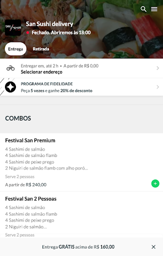 Android application San Sushi screenshort