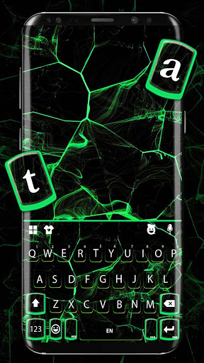 Android application Neon Green Marble Keyboard Bac screenshort