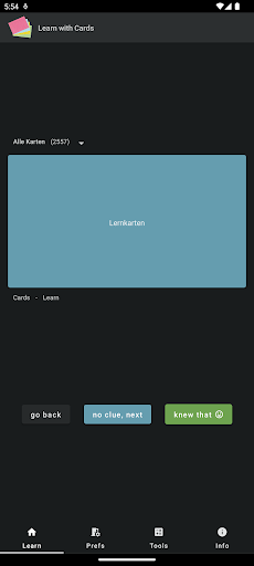 Android application Cards screenshort