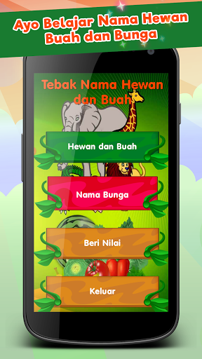 Android application Tebak Nama Hewan dan Buah screenshort