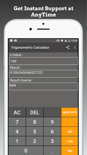 Screenshot of Trigonometric Calculator