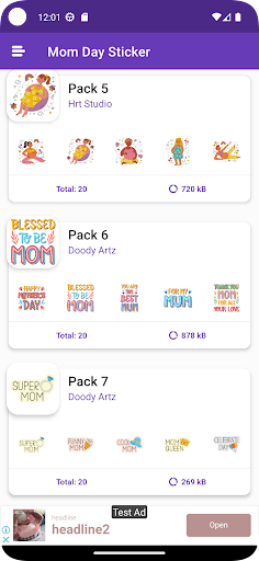 Android application Mom Day Stickers : Wasticker screenshort