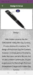 Hidden pen camera guide
