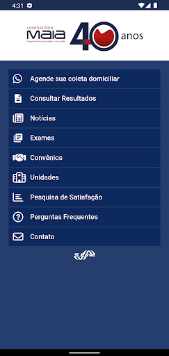 Android application Laboratório Maia screenshort