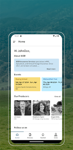 Android application WSR Ag Connect screenshort