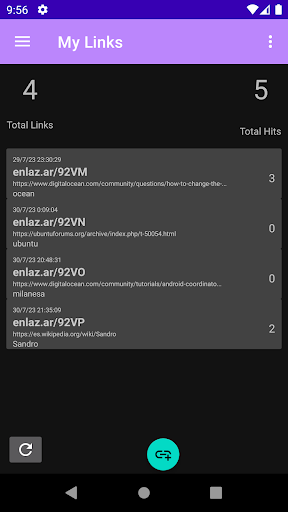 Android application ENLAZ.ar Link shortener screenshort