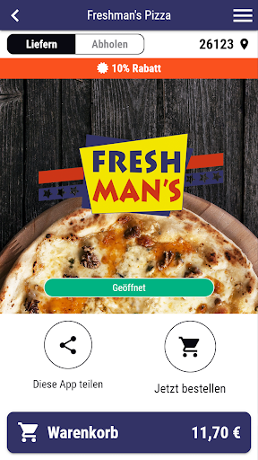 Android application Freshman's Pizza screenshort