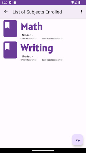 Home School Scheduler Screen 2
