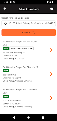 Android application Bad Daddy's Burger Bar screenshort