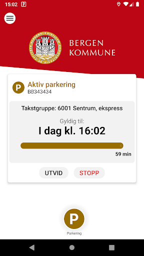 Android application Parkering i Bergen screenshort
